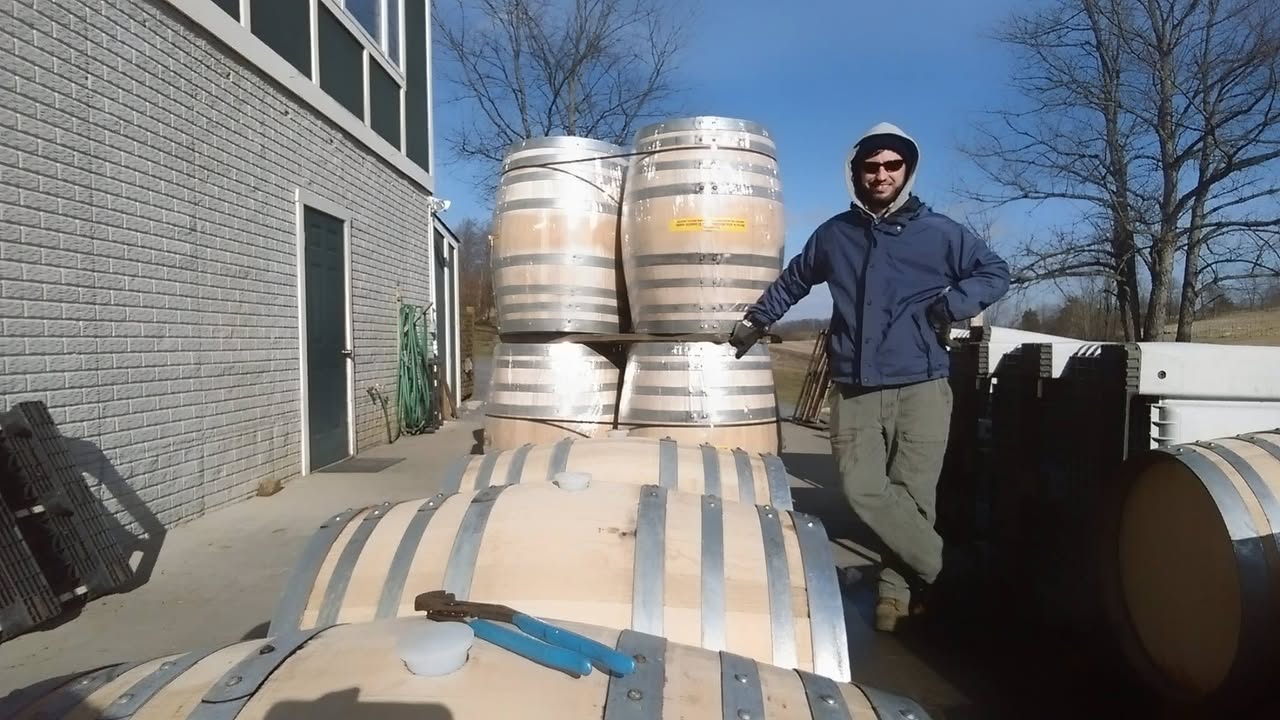 Keeping you updated on whats going on around here: Our new barrels are here!! We have to hydrate the wood, and then we will fill them with wine. 🍷