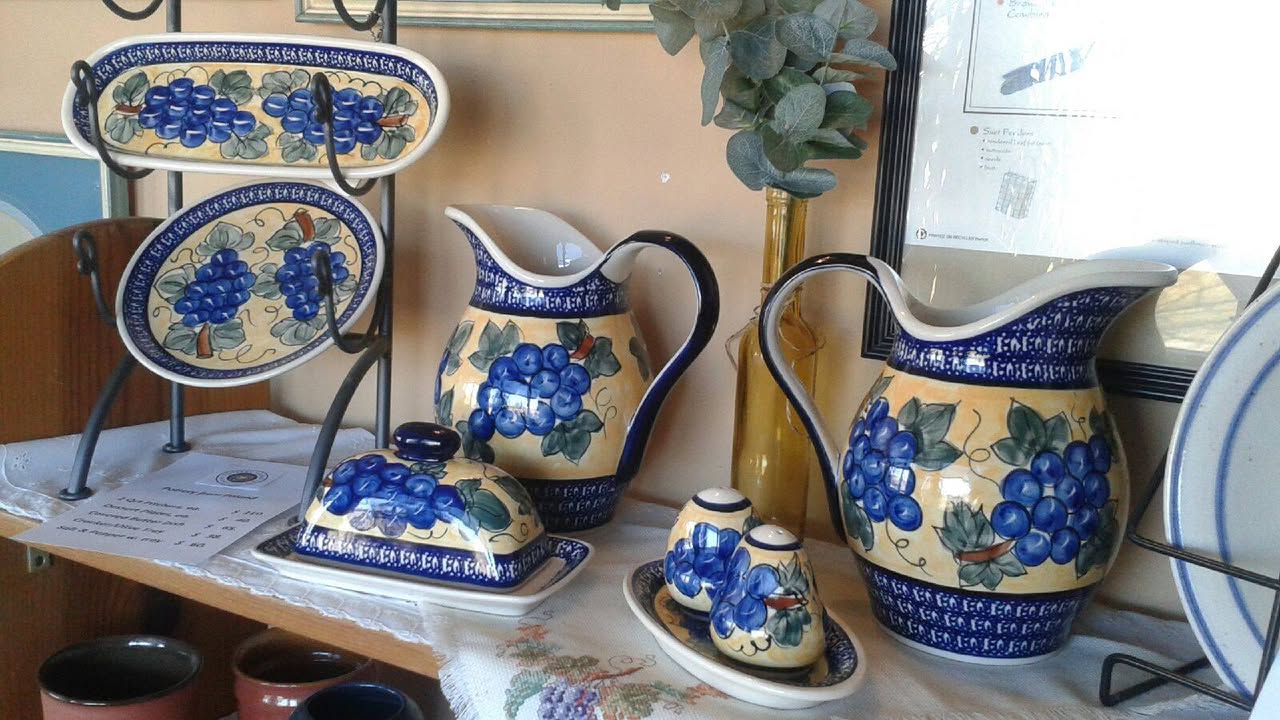 New arrival in the North Mountain gift shop!! Polish Pottery in the great motif🍇 Make sure when you stop by to take a peak at these pieces! #PolishPottery