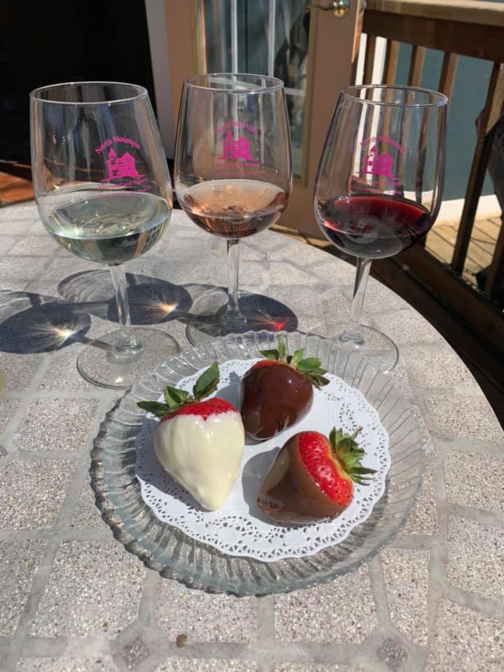 We still have a few reservations for our chocolate covered strawberry pairing today. If we have any extras they will be available. Come out and enjoy this beautiful Spring day! The flowers are starting to bloom. Cheers!