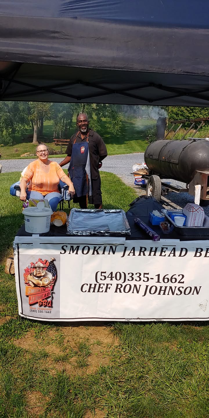 Smokin' Jarhead"" Is all set up! They accept cash or their CashApp $jarhead0819 or you can purchase a ticket inside The Tasting room and pay by credit card.