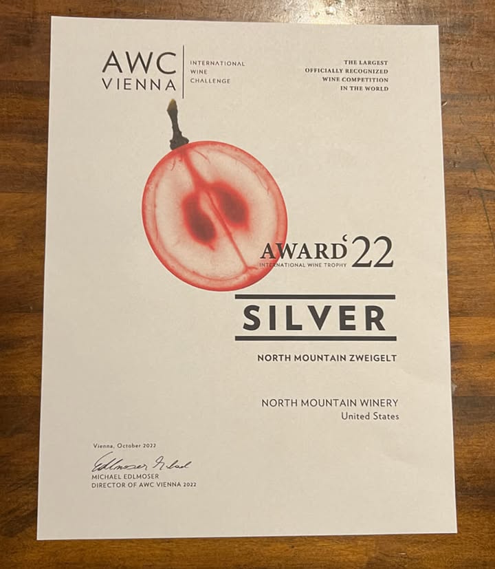 We are excited to share the news that our 2019 Zweigelt won a Silver medal in the AWC Vienna International Wine Challenge--the international leader among officially recognized quality awards for wine--11,342 wines from 1,588 producers from 43 countries competed in 2022. #NMwine