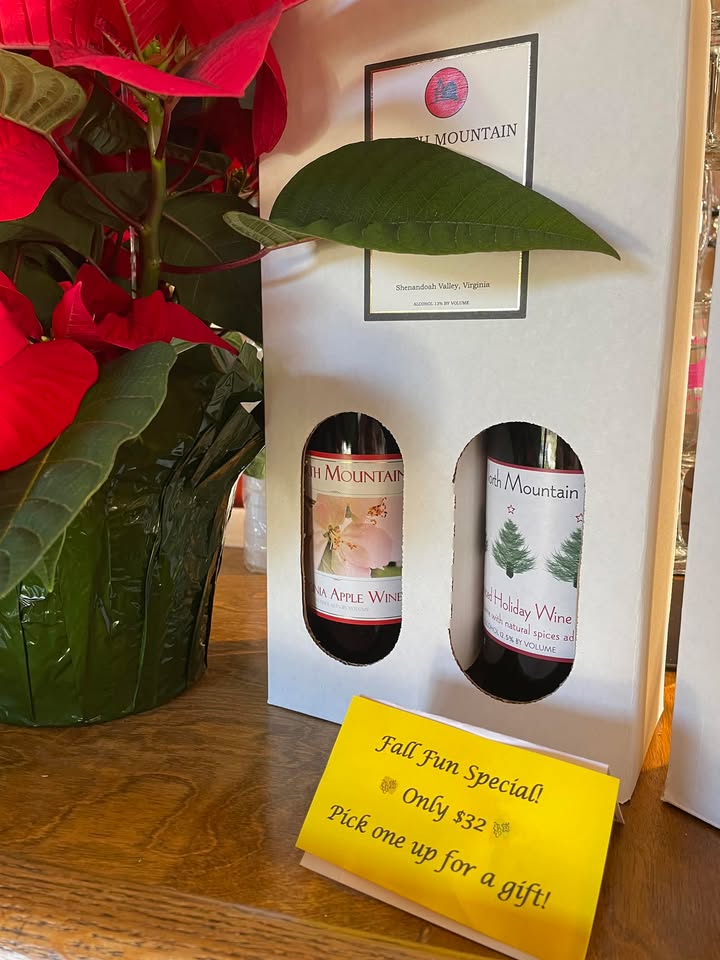 While you’re sipping on a glass of wine, pickup a gift of two of our guests favorites: Virginia Apple Wine and Spiced Holiday Wine. A great gift for your friends, hostess gift for a party, or Spiced Holiday Wine as a glüwein warmed in the crockpot to keep toasty. #SmallBusinessSaturday #shoplocal
