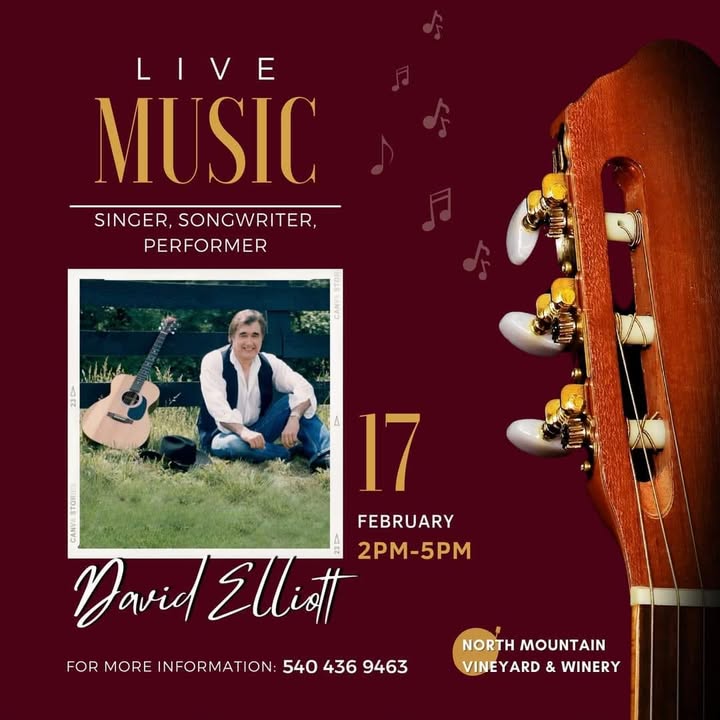 Join us this Saturday, February 17th from 2-5 for some great music and wine!