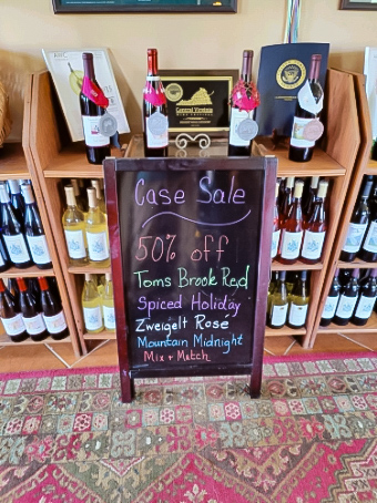 ***CASE SALE CONTINUES!*** 50% OFF a case of: Toms Brook Red Spiced Holiday Zweigelt Rosé Mountain Midnight Or mix and match!