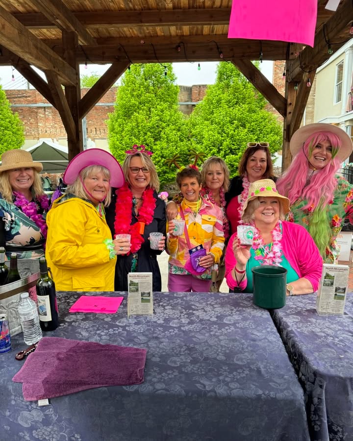 Happy Apple Blossomers enjoying North Mountain wine at Winchesters wine fest. You can find us at the Taylor Pavilion!