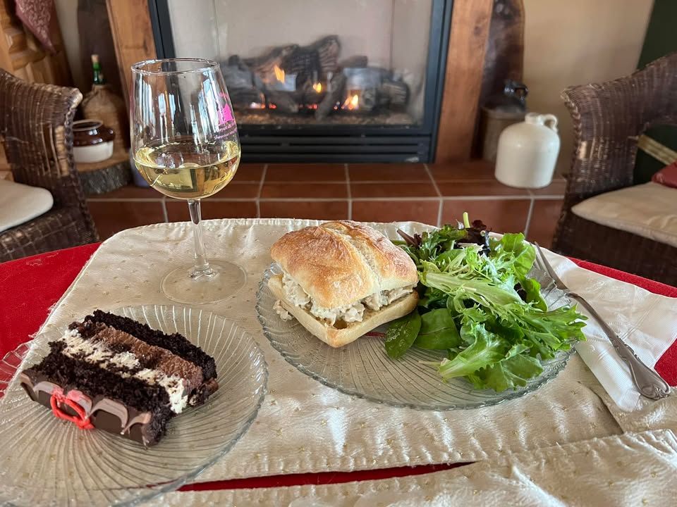 Come enjoy a lovely lunch of chicken salad on artisan bread, served with a side of mixed greens and slice of tuxedo cake for $15, $14 for wine club members. Pairs well with our Grüner Veltliner, Chardonnay, Oktoberfest, Tom’s Brook Red, and Zweigelt.
