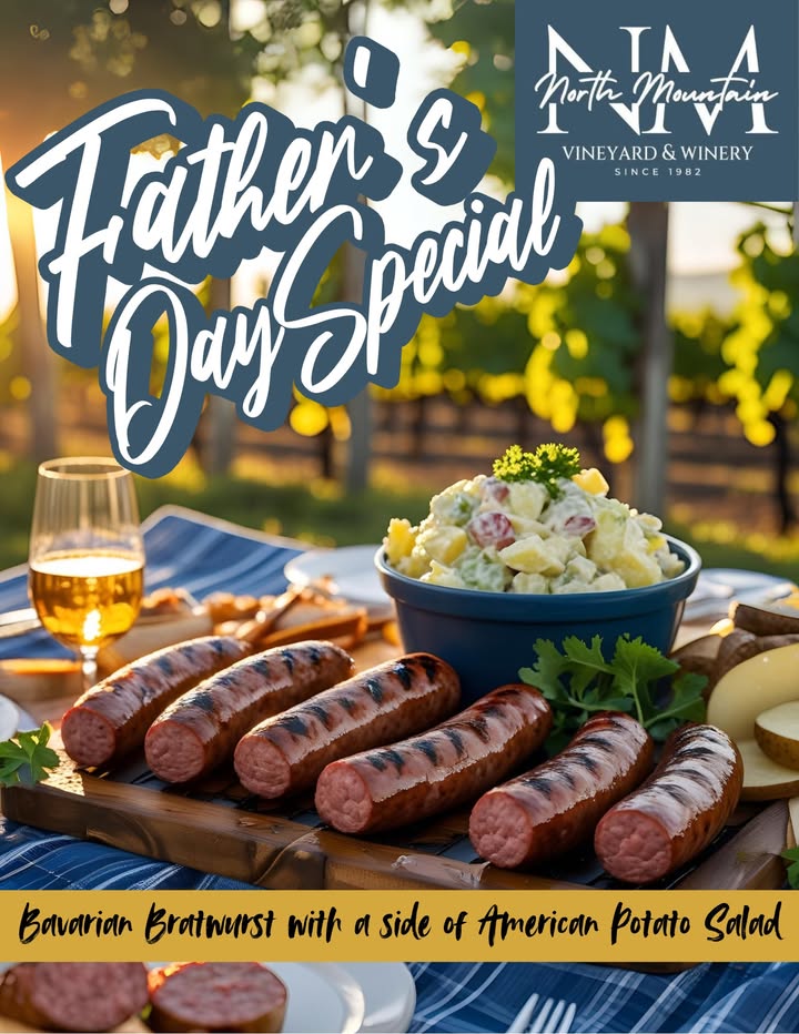 The quickest way to a man's heart? Meat and potatoes! Grab that special guy in your life and bring him to North Mountain Vineyard & Winery for a special treat this Sunday, June 15!