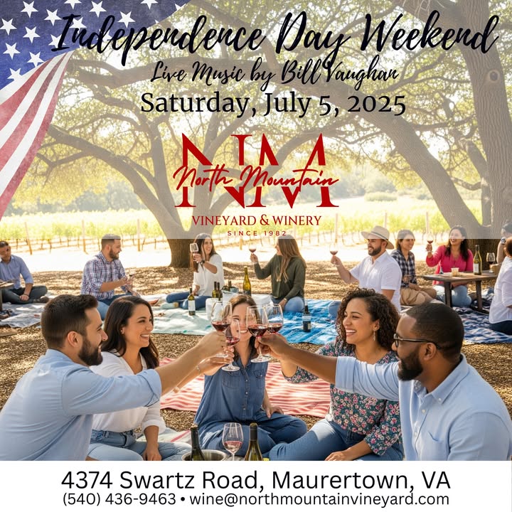 Join us for and Independence Day weekend celebration! Live music from Bill Vaughan.