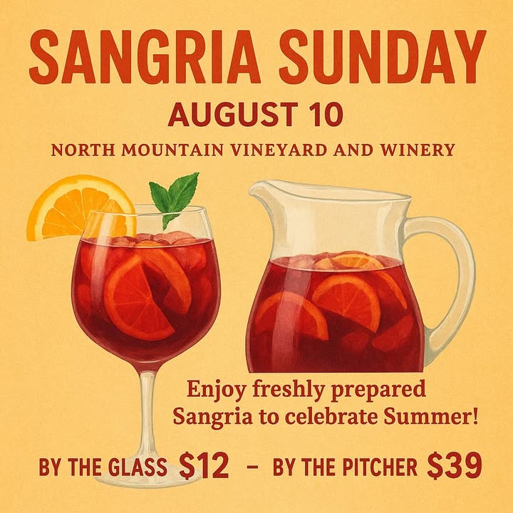 Come see us on Sunday and sip on some delicious sangria. 🍷 🍎 🍇