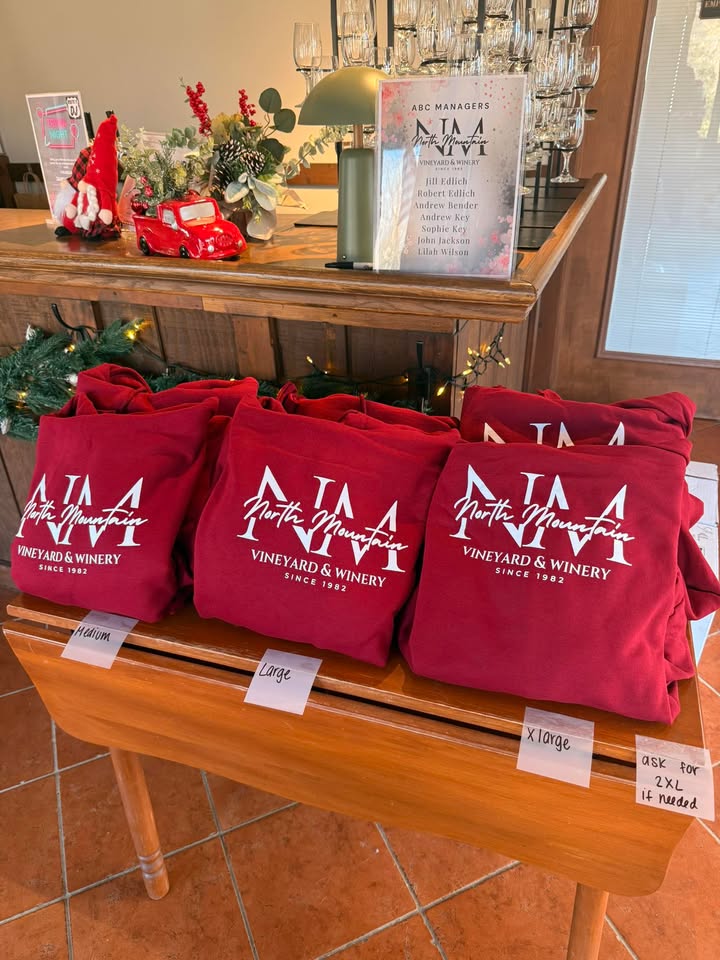 THEY’RE HERE! 🍷 Our cozy winery hoodies have officially arrived and are available now in the tasting room! ✨ $35 each ✨ Wine Club Members: $30 ✨ Limited quantity Perfect for chilly winery days, live music nights, and sipping your favorite glass by the fire. Stop by North Mountain Vineyard & Winery and grab yours before they sell out!
