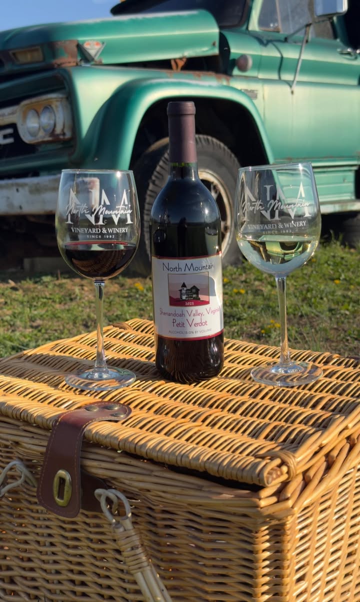 Picnic basket packed, wine poured, and the mountains calling. Simple moments done right. #shenandoahvalley #virginiawine #loveva #virginiawinery #northmountain
