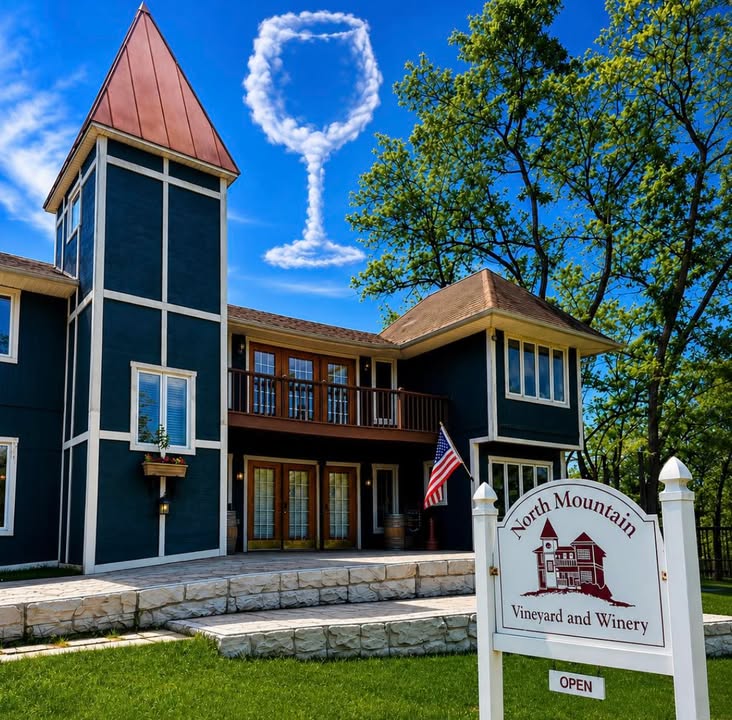 Your sign in the sky to come enjoy a glass at North Mountain Vineyard & Winery. 🍷☁️ Open 11AM-5PM today! #NorthMountainVineyard #DrinkLocal #ThisIsYourSign #ShenandoahValley #ShenandoahCounty #VirginiaWine #ThirstyThursday #LoveVa #VirginiaIsForWineLovers