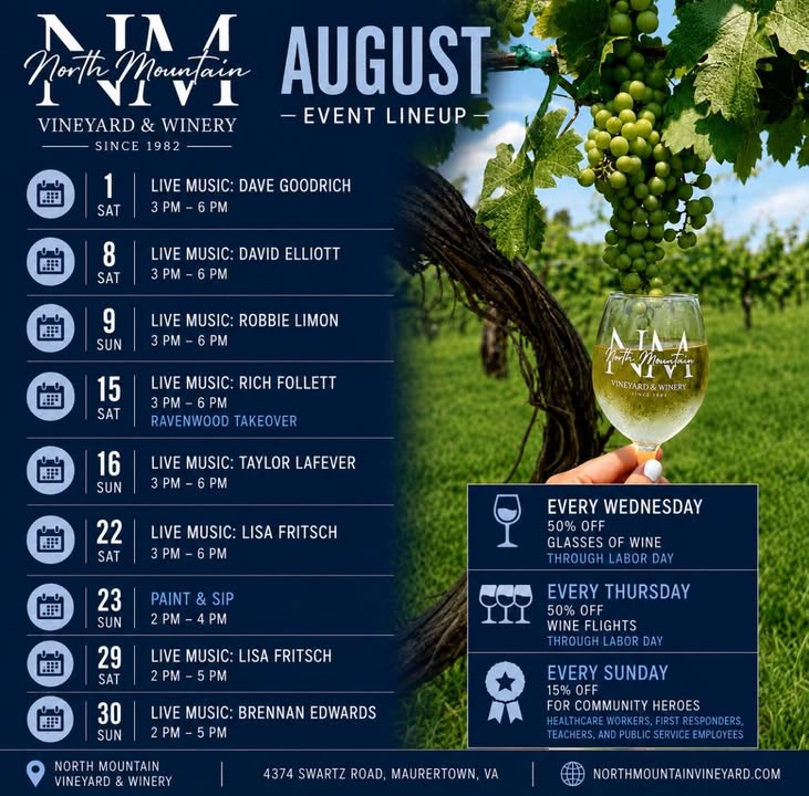 August at North Mountain Vineyard & Winery