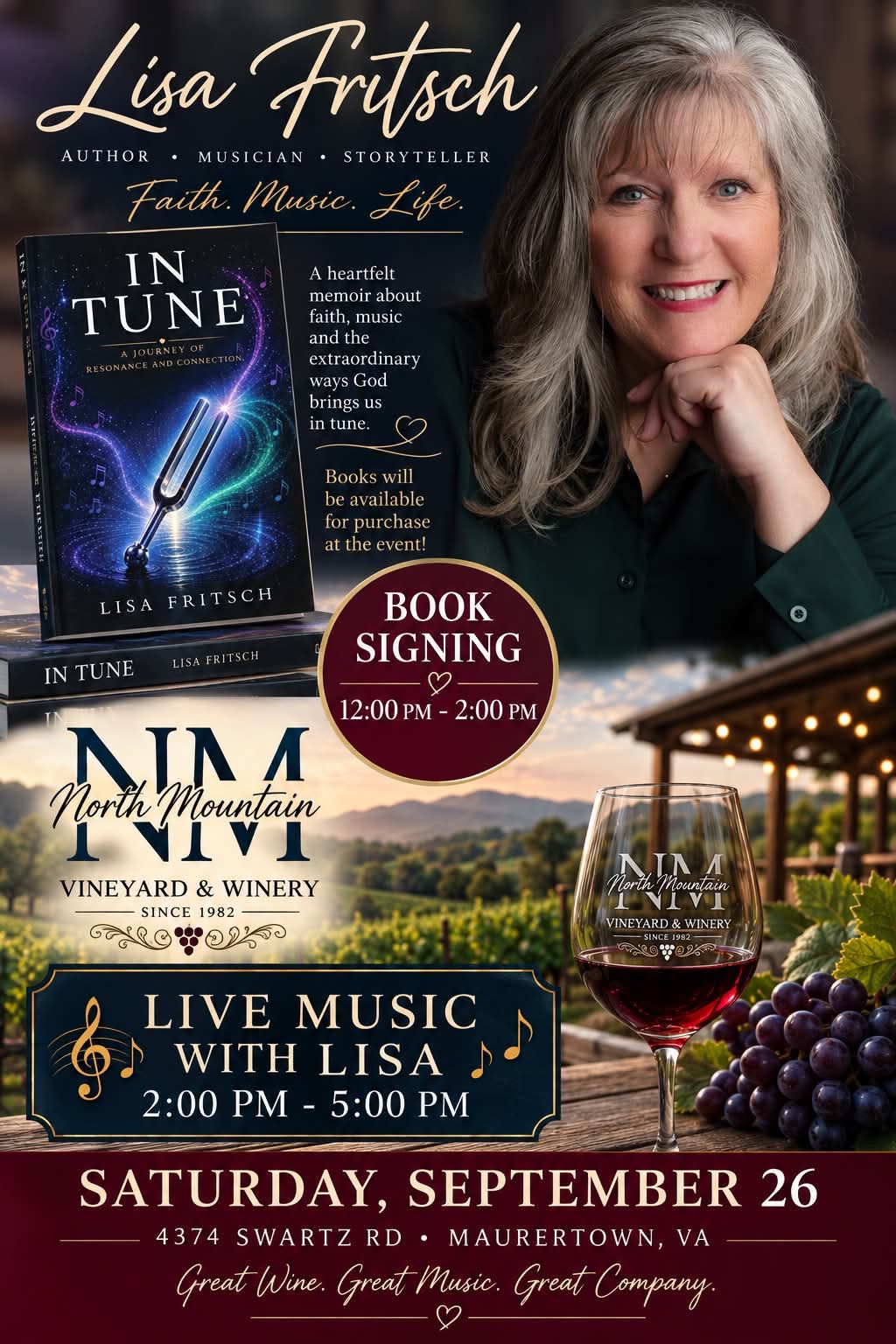 ๐ท Live Music + Book Signing with Lisa Fritsch ๐ถ๐